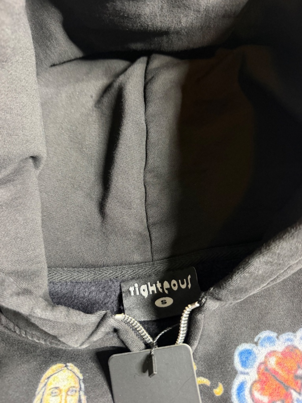 NEW* Black Righteous Zip Up Hoodie Sizes Small, Medium, Large, And XL 100% Real - Picture 4 of 7